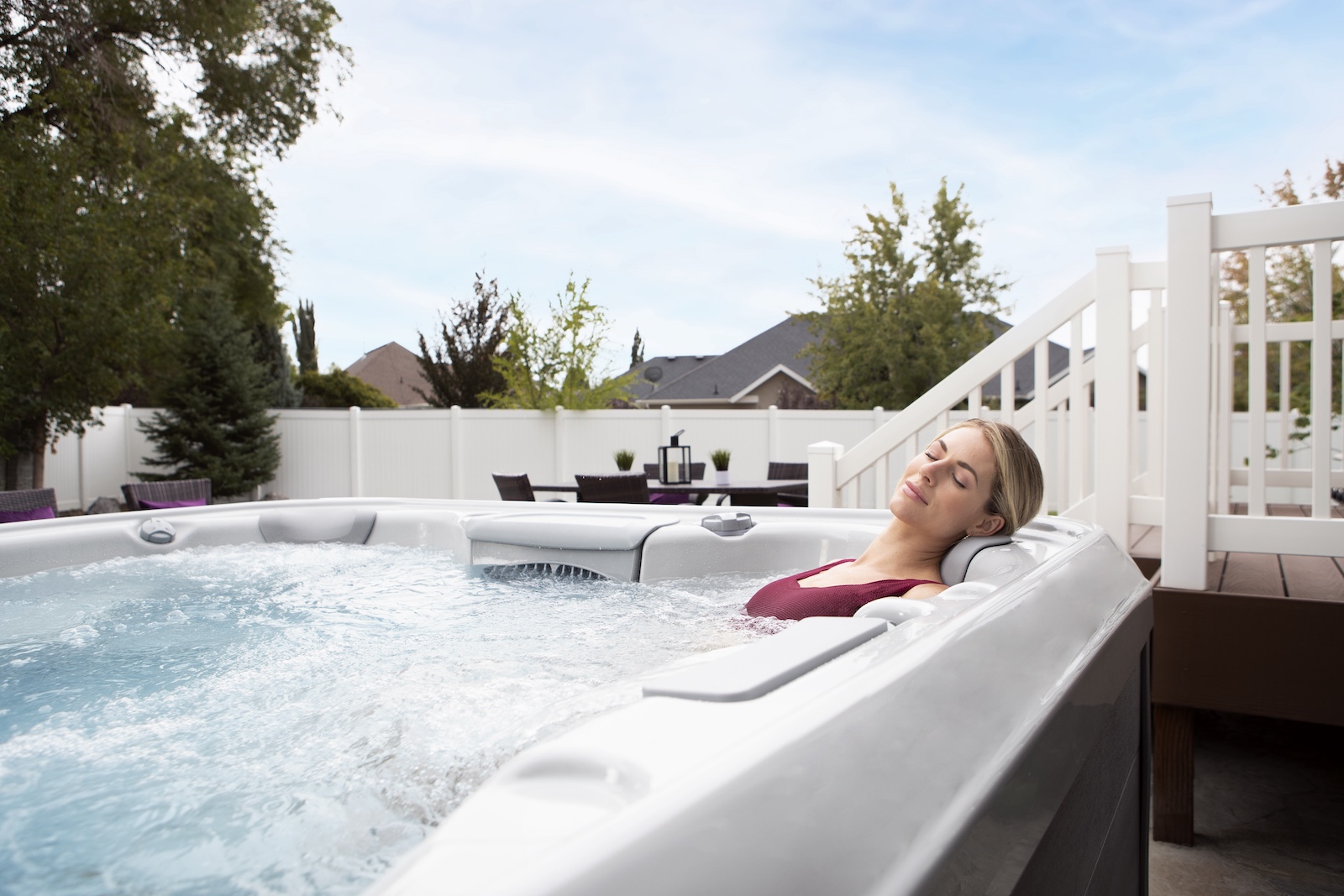 woman relaxing in X Series Spa